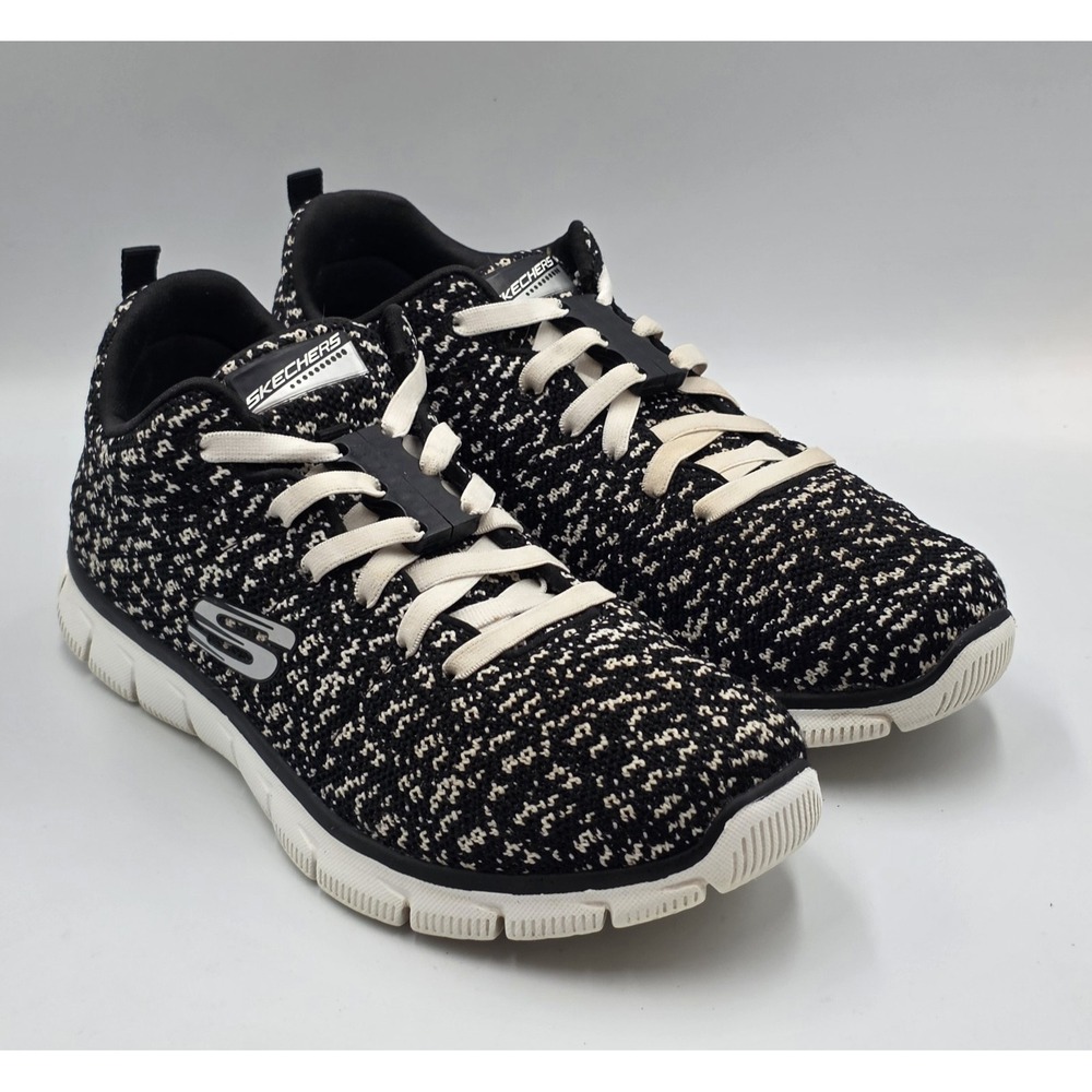 Skechers Relaxed Fit Empire - Connections Womens Sneaker Black/White US Size 9.5